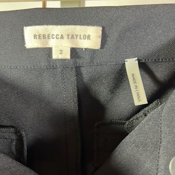 REBECCA TAYLOR Women’s Cropped Ava Techy Stud Pant Black Size 2 - Picture 5 of 15